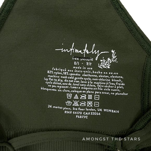 Free People Intimately Olive Army Green Cross Me Bralette Bra - Picture 5 of 8